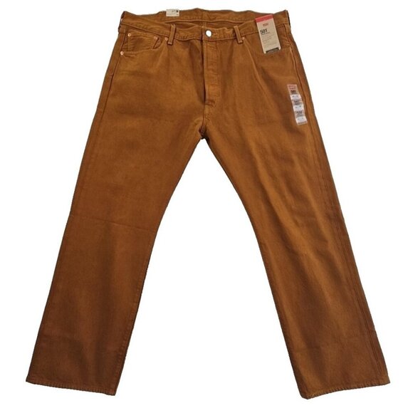 Levi's 501 Original Jeans Men's 40x29 Stretch Rust Brown Button Fly NWT Classic - Picture 1 of 16